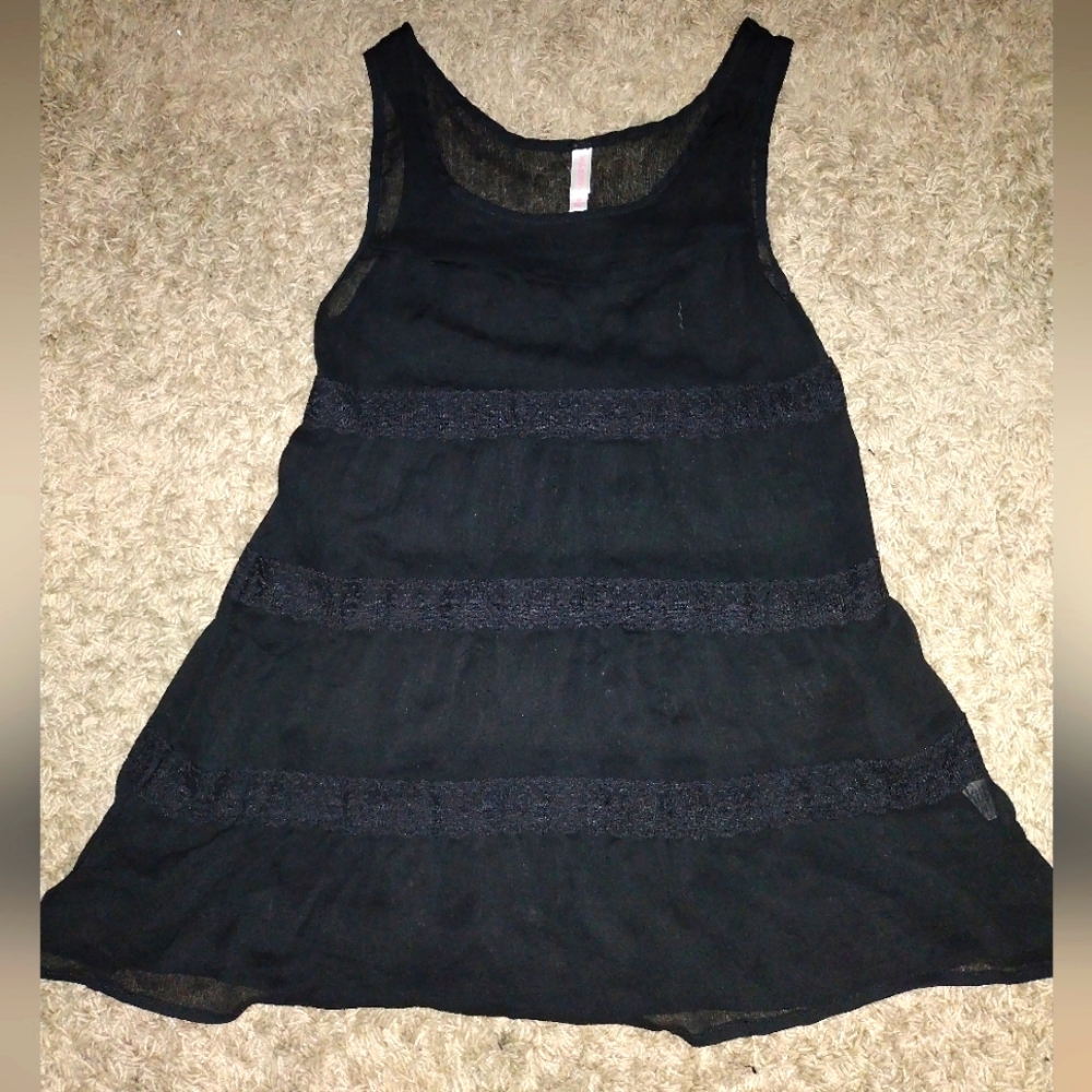 Sheer lace tank top
